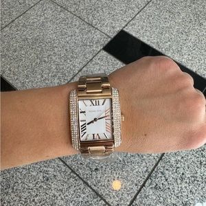 Michael Kors Emery Three-Hand Rose Gold-Tone Stainless Steel Watch